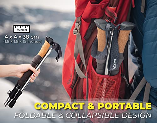 Collapsible Nordic Hiking Poles - Cork Handle, Ultralight