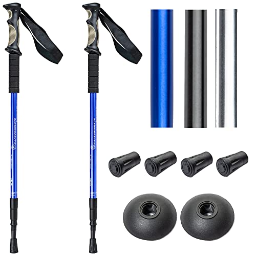 2 Pack Anti Shock Hiking Trail Poles - Blue