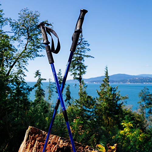 2 Pack Anti Shock Hiking Trail Poles - Blue