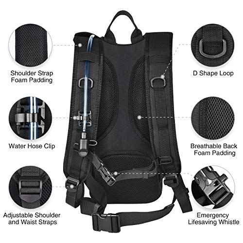 NOOLA Hydration Backpack for Hiking, Biking, Running (Black)