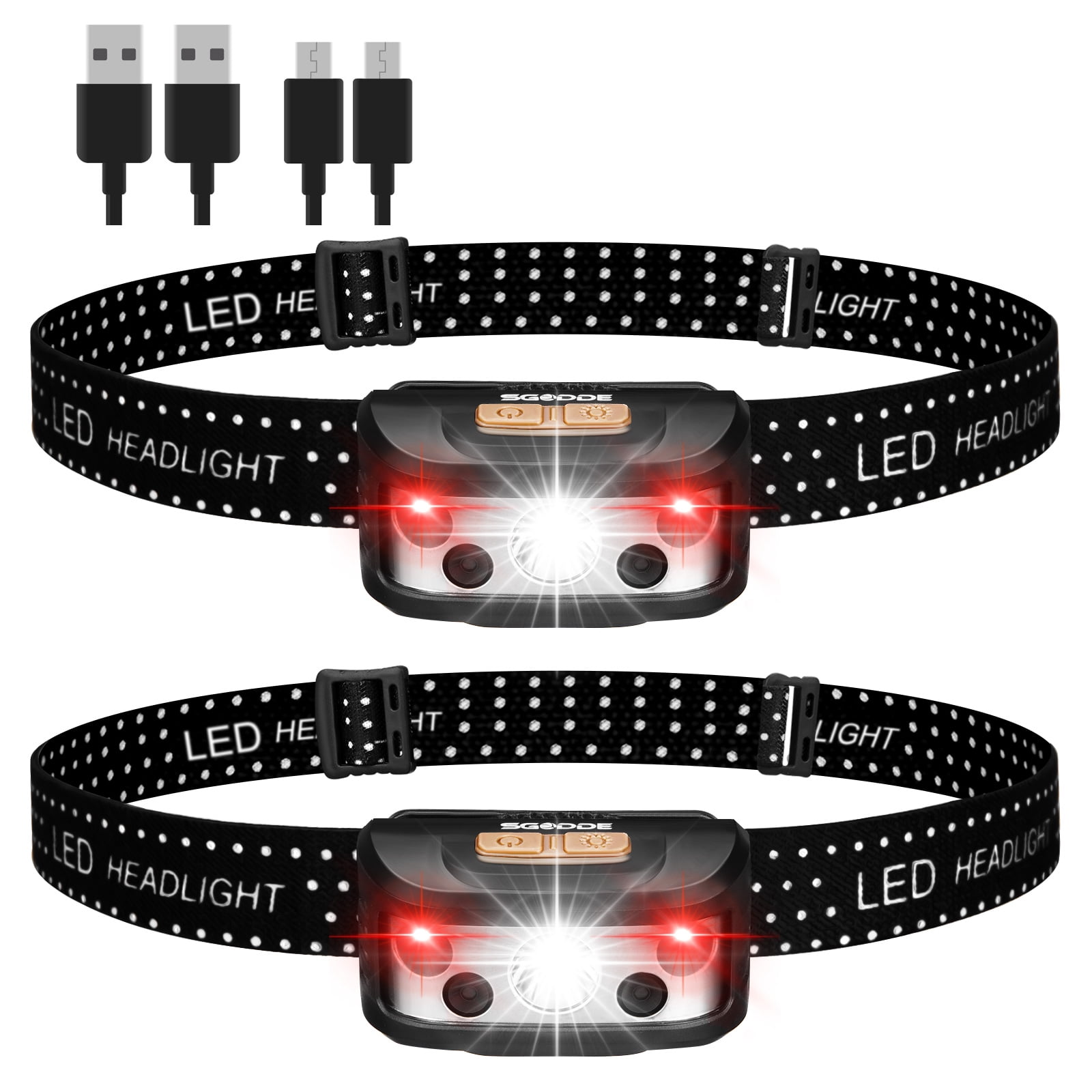SGODDE Waterproof Sensor Headlamp, 1000 Lumens