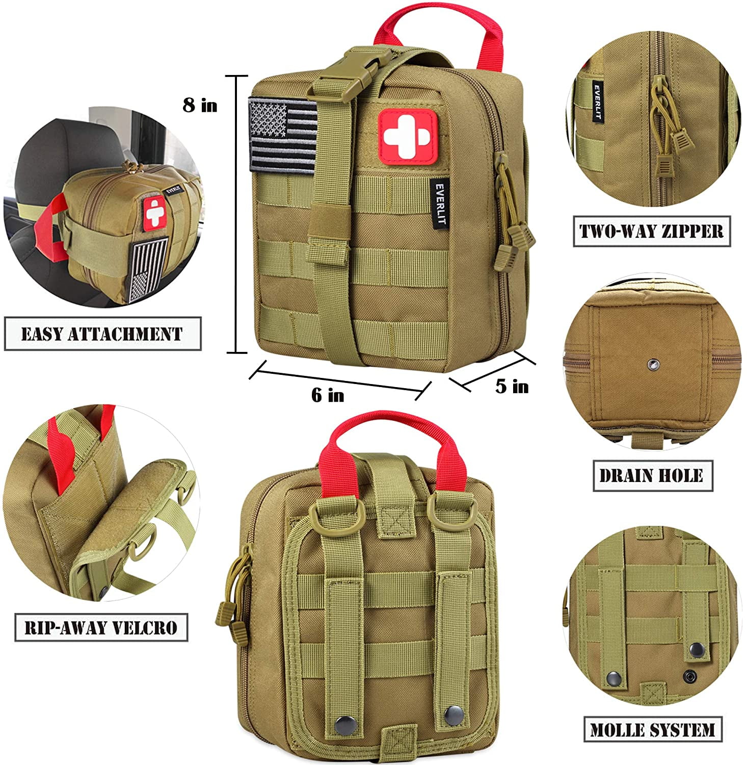 EVERLIT 250-Piece Outdoor Hiking Survival First Aid Kit
