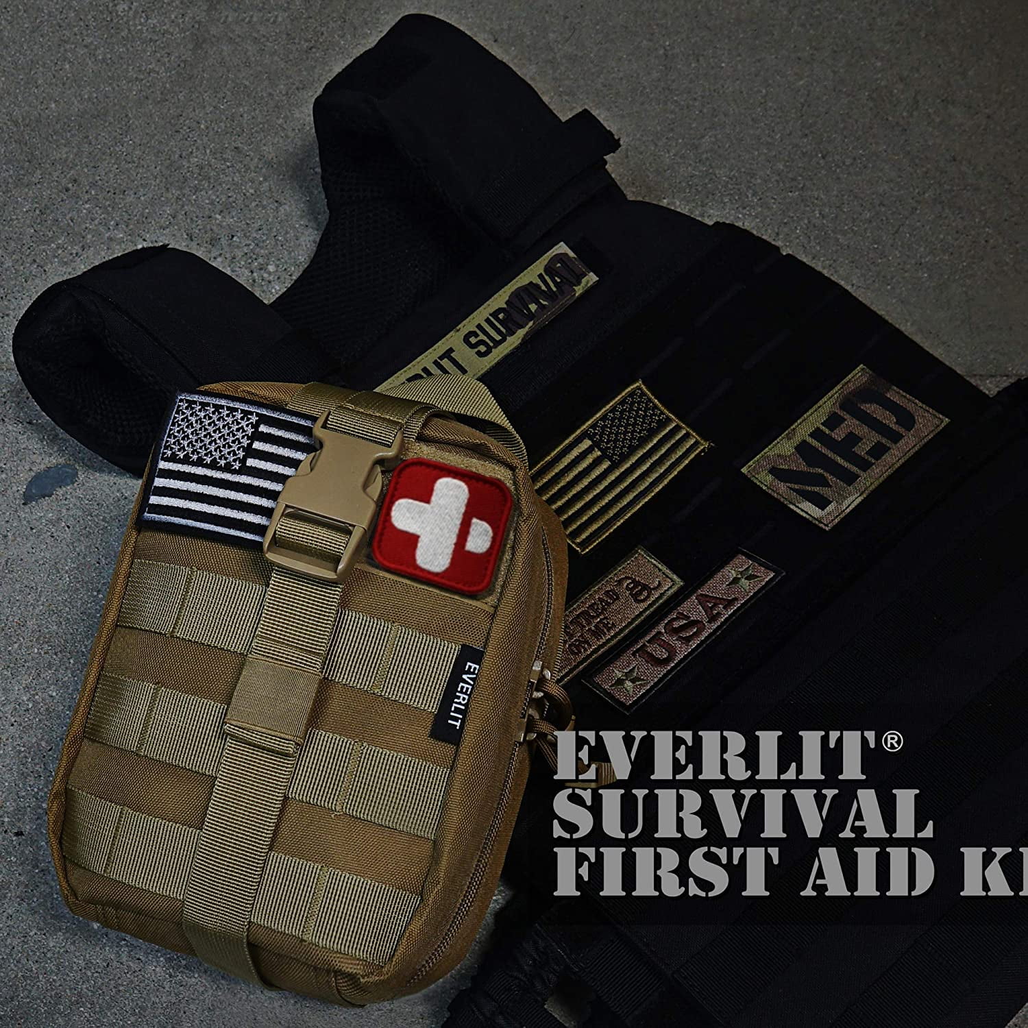 EVERLIT 250-Piece Outdoor Hiking Survival First Aid Kit