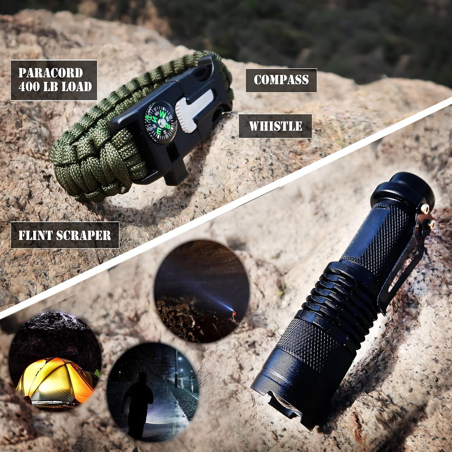 EVERLIT 250-Piece Outdoor Hiking Survival First Aid Kit