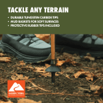 Aluminum Adjustable Quick Lock Trekking Poles - 2 pack