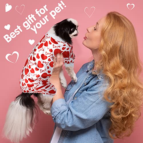 Valentine’s Day Dog Pajamas with Heart Pattern