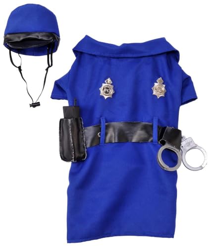 Blue Small Police Dog Costume for Pets