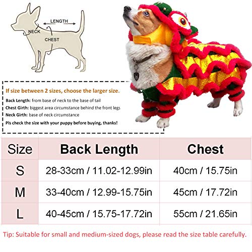 Cute Lion Dance Dog Costume for Pets