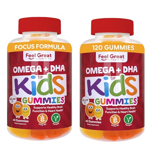 Vegan DHA Omega 3 Gummies for Kids - 2 Pack