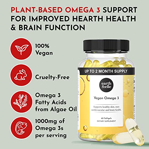 Vegan Algae Omega 3 Supplement - 1000 mg 60 Softgels