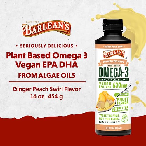 Ginger Peach Vegan Omega 3 Algal Oil Supplement