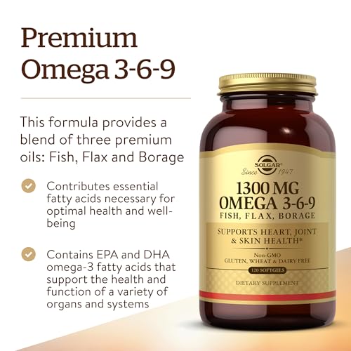 1300 Mg Vegan Omega 3-6-9 Softgels for Heart Health