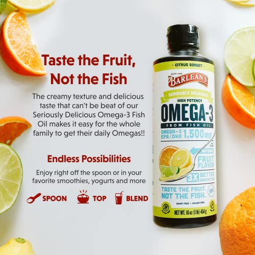 1500mg Citrus Sorbet Vegan Omega-3 Liquid Supplement