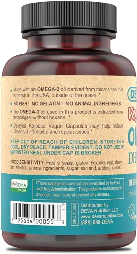 DEVA Vegan Omega-3 DHA-EPA from Micro Algae
