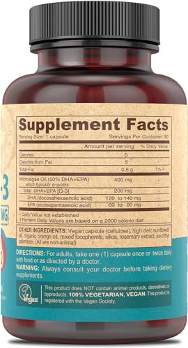 DEVA Vegan Omega-3 DHA-EPA from Micro Algae