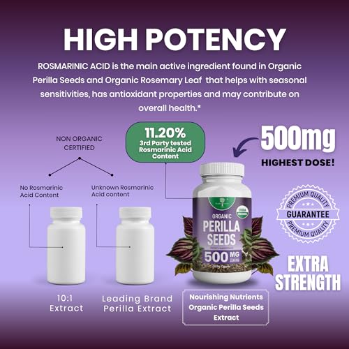 Organic Perilla Seed Extract - Vegan Omega 3 Capsules