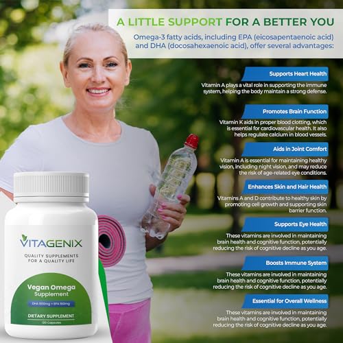 VITAGENIX Vegan Omega-3 Capsules - DHA & EPA