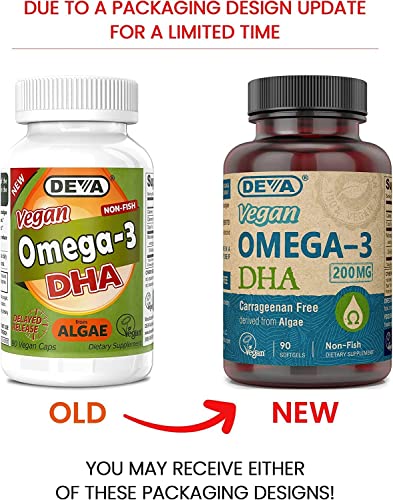 DEVA 200 Mg Vegan Omega-3 DHA Algae Oil Softgels