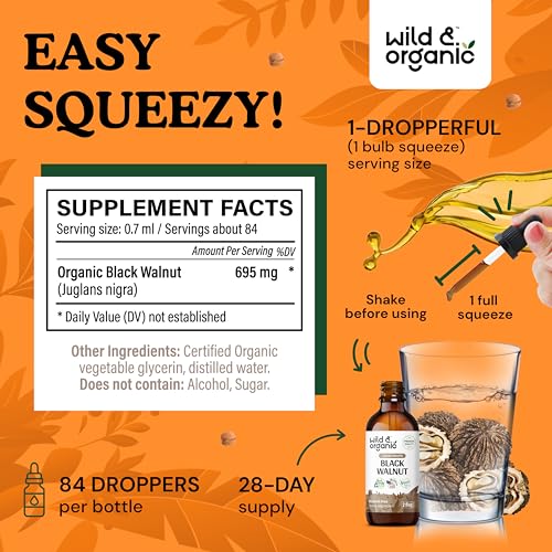 Vegan Black Walnut Tincture for Gut Health 2 oz