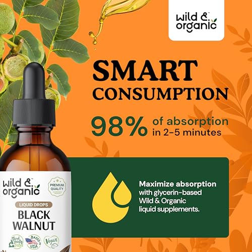 Vegan Black Walnut Tincture for Gut Health 2 oz