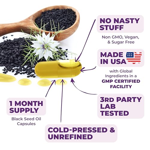 1500mg Vegan Black Seed Oil Capsules for Wellness