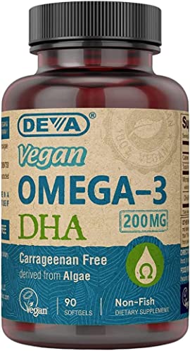 DEVA 200 Mg Vegan Omega-3 DHA Algae Oil Softgels