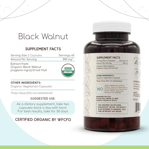 Organic Black Walnut Capsules - Vegan Omega 3