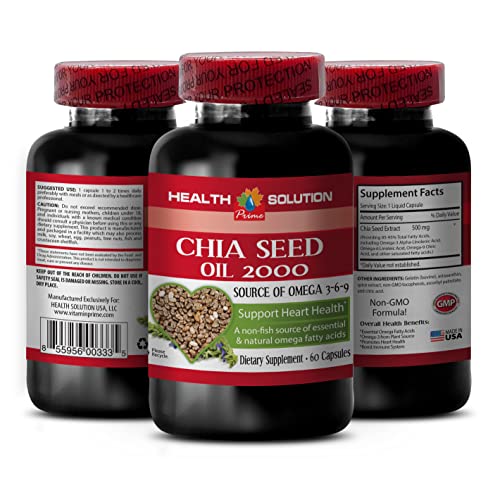 Organic Chia Seed Oil Omega 3 Supplements - 120 Capsules