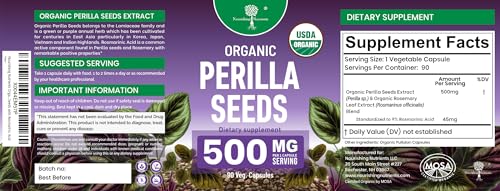 Organic Perilla Seed Extract - Vegan Omega 3 Capsules