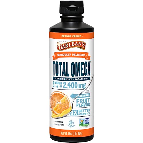 2500mg Vegan Omega 3 Liquid Supplement, Orange Crème Flavor