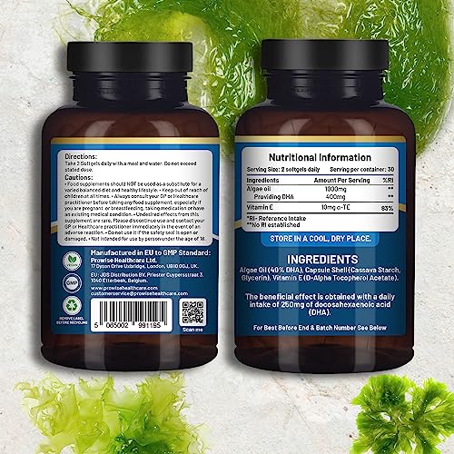 Prowise Plant-Based Omega-3 DHA Algae Oil 60 Softgels