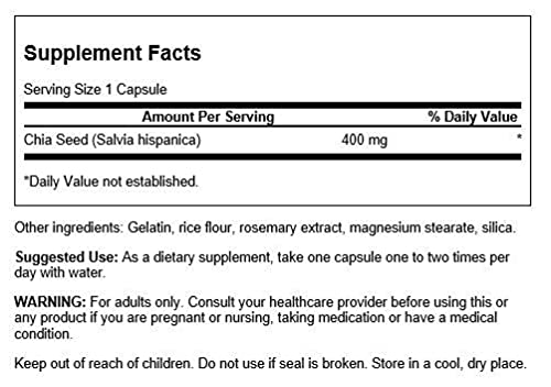 Chia Seed Omega-3 Vegan Supplement Capsules - 60 Count
