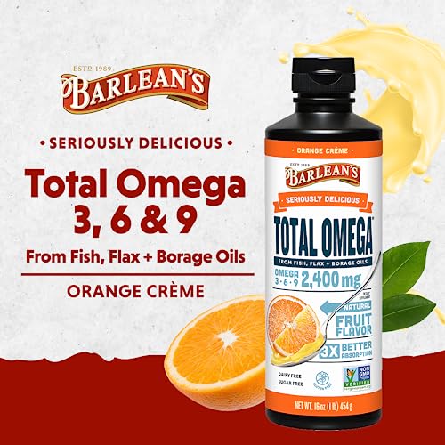 2500mg Vegan Omega 3 Liquid Supplement, Orange Crème Flavor