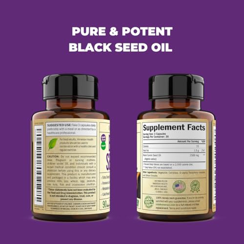 1500mg Vegan Black Seed Oil Capsules for Wellness