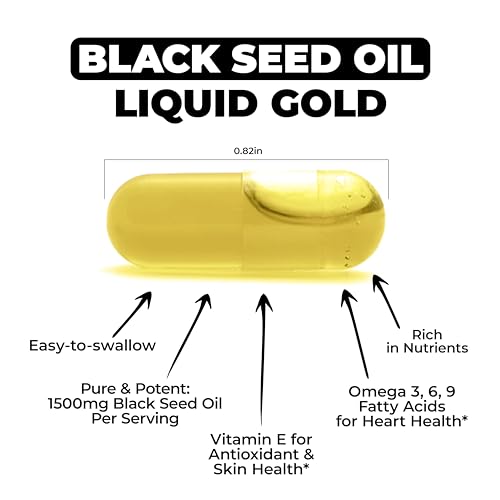 1500mg Vegan Black Seed Oil Capsules for Wellness