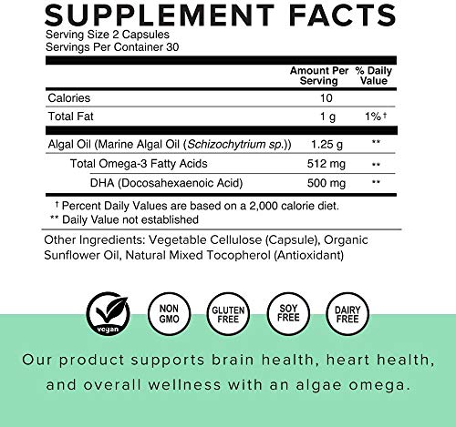 Truvani Vegan Algae Omega 3 for Overall Health
