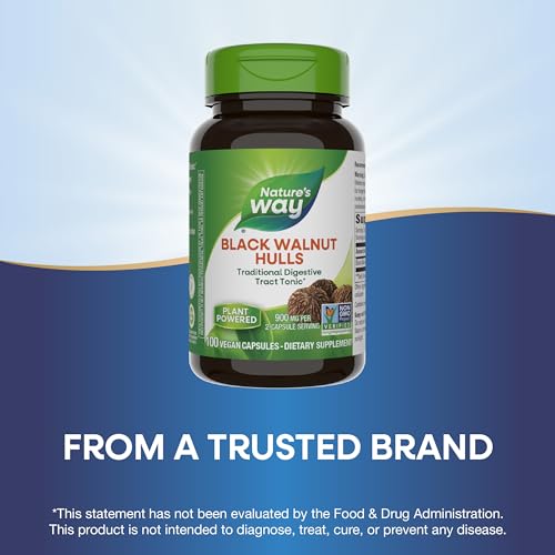Vegan Black Walnut Hulls Digestive Support, 900 mg