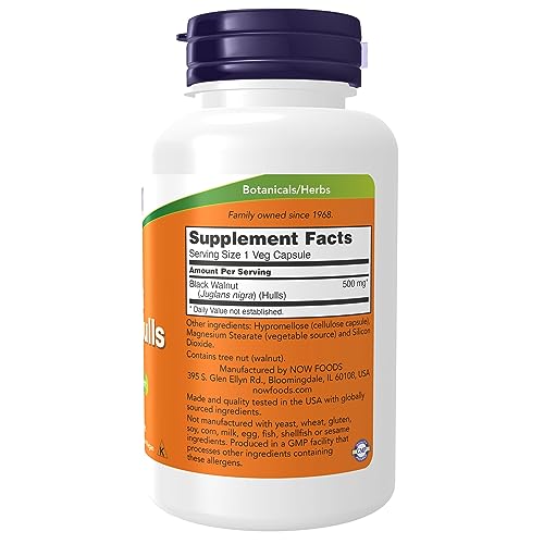 Vegan Black Walnut Hulls Supplement, 500 mg, 100 Caps