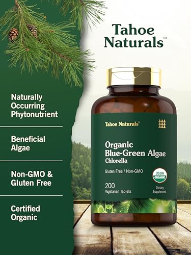 Vegan Omega 3 Chlorella Algae Tablets, 200 Count