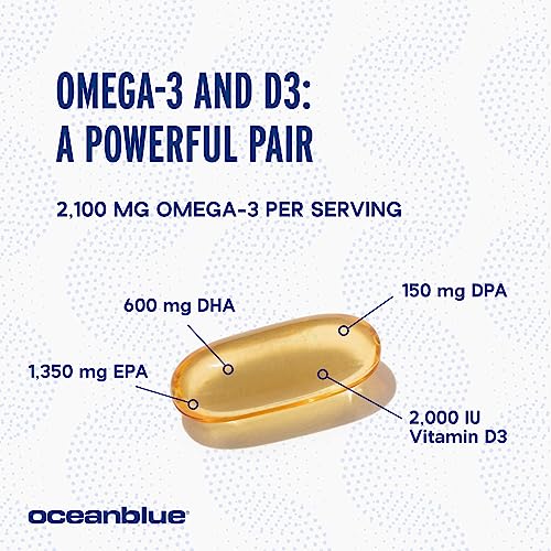 2100 mg Oceanblue Vegan Omega-3 - Triple Strength Supplement