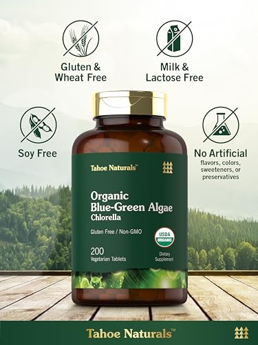 Vegan Omega 3 Chlorella Algae Tablets, 200 Count