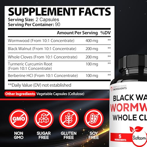 Vegan Omega-3 5-in-1 Wormwood Capsules - 180 Count