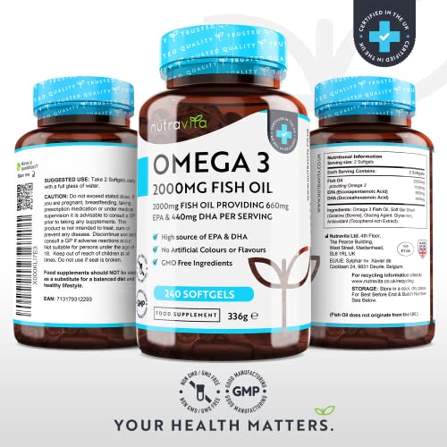 Vegan Omega 3 Supplement – 2000mg – 240 Capsules