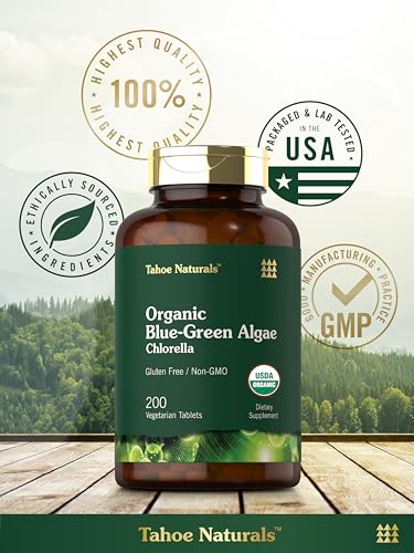Vegan Omega 3 Chlorella Algae Tablets, 200 Count