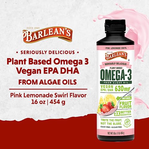 Pink Lemonade Vegan Omega 3 Algal Oil 16 oz