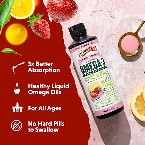 Pink Lemonade Vegan Omega 3 Algal Oil 16 oz
