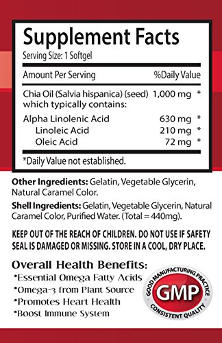 Organic Chia Seed Oil - Vegan Omega 3 Supplement