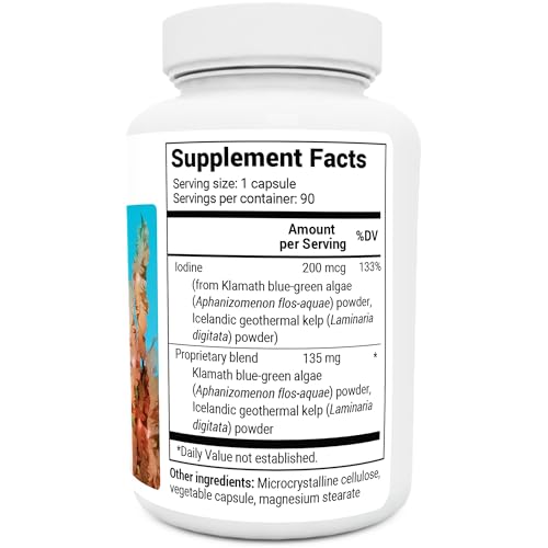 Vegan Omega-3 Sea Kelp Iodine Capsules - 90 ct