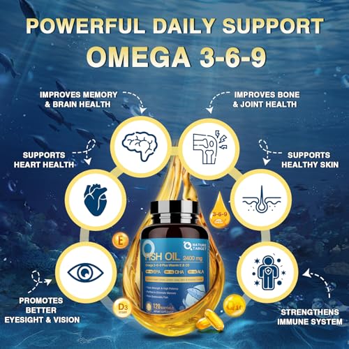 2400 mg Vegan Omega 3-6-9 Softgels with Vitamin D3