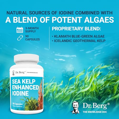 Vegan Omega-3 Sea Kelp Iodine Capsules - 90 ct